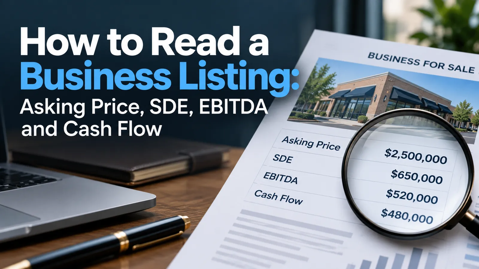 How to Read a Business Listing: Asking Price, SDE, EBITDA and Cash Flow